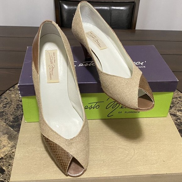 VTG Sesto Meucci Of Florence Women’s Pumps Kitten Heel Shoes - Picture 9 of 16